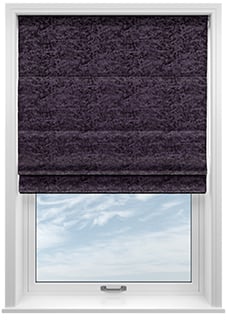 Cyrus Crushed Velvet, Deep Purple - Motorised Roman Blind